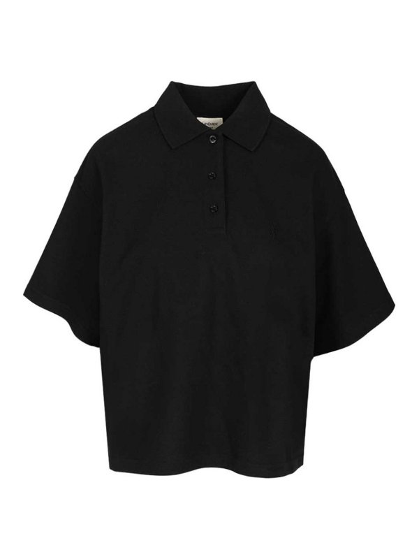 SAINT LAURENT: polo shirts - Cassandre Polo Shirt In Piqu