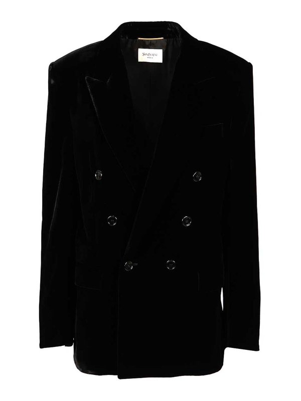 SAINT LAURENT: blazers - Cassandre Double-Breasted Jacket