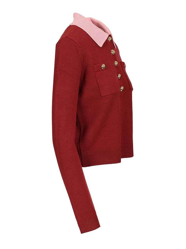 The Best Shops Self Portrait: Pull col rond - Pull Col Rond - Rouge Brun