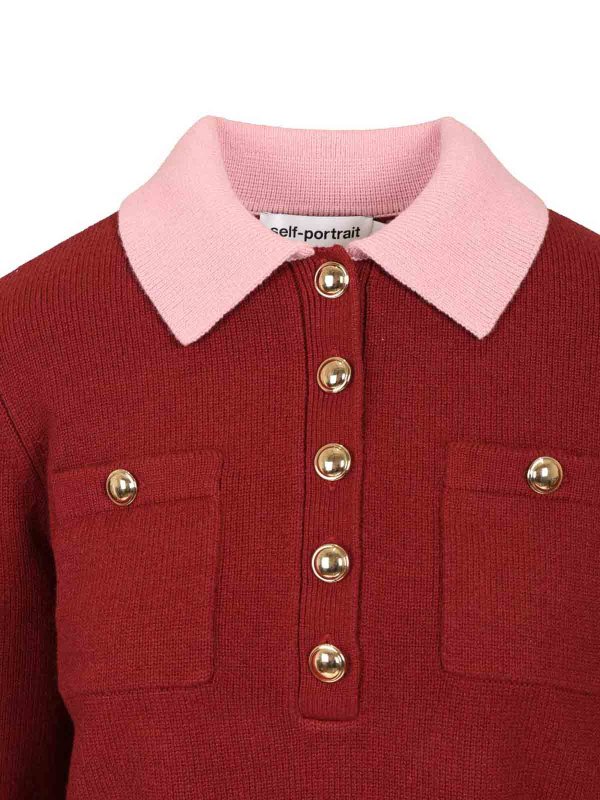 Pull Col Rond - Rouge Brun shop online: Self Portrait