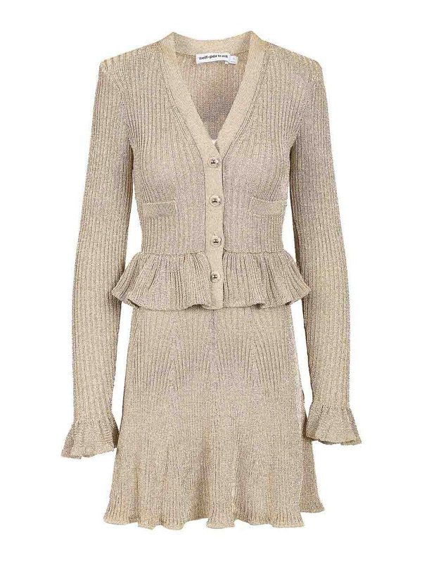 Self Portrait: jeans a zampa - Mini abito a maglia