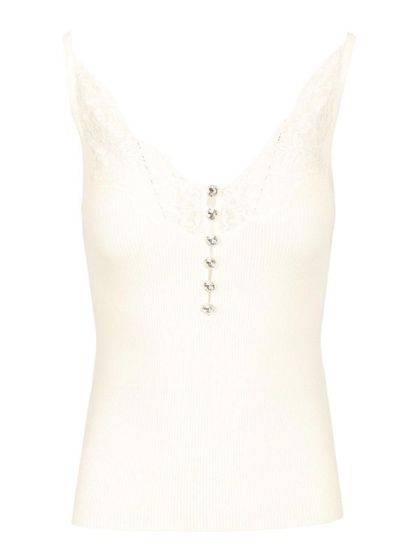 Self Portrait: Tops y camisetas sin mangas - Top - Blanco