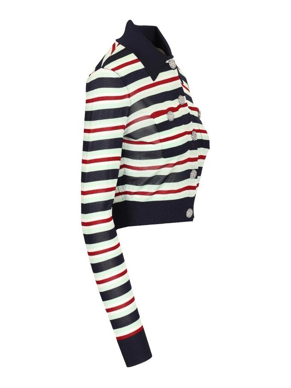 The Best Shops Self Portrait: Strickpullover mit Rundhalsausschnitt - Rundhalspullover - Blau