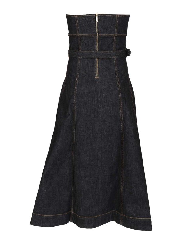 Self Portrait: abiti al ginocchio online - Abito midi di denim bandeau