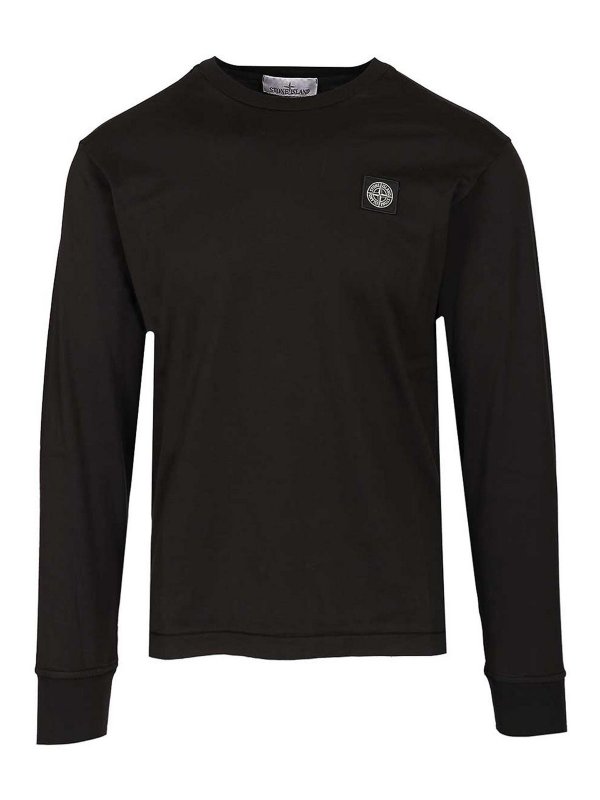 STONE ISLAND: t-shirts - Long-Sleeved Cotton Jersey T-Shirt