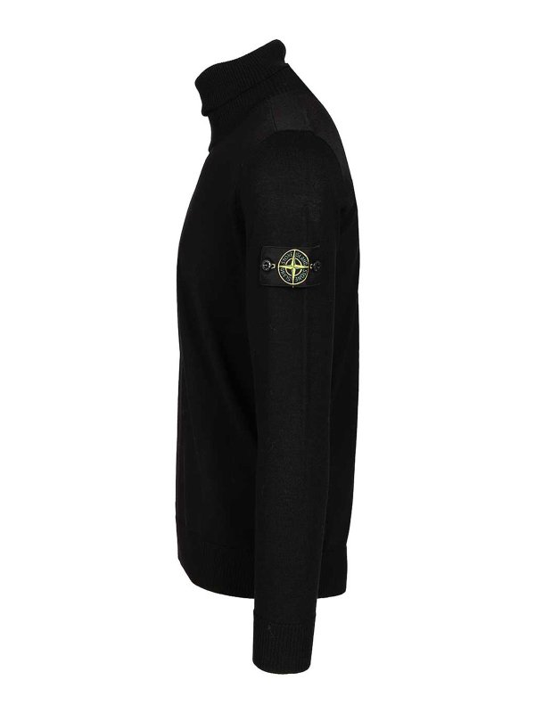 The Best Shops STONE ISLAND: Strickpullover mit Rundhalsausschnitt - Rundhalspullover - Schwarz