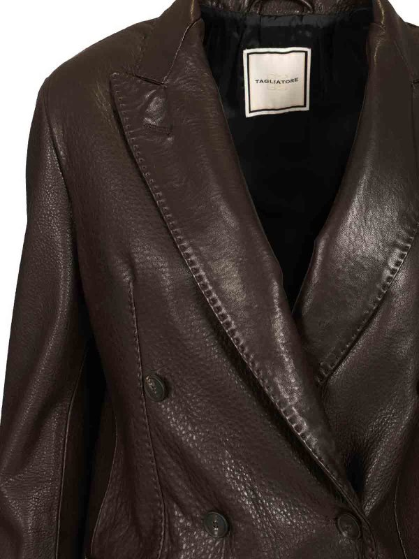 Josie Double-Breasted Lambskin Blazer shop online: TAGLIATORE