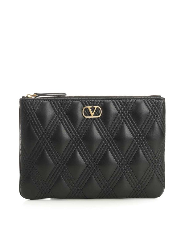 VALENTINO GARAVANI: leather coats - Medium  Clutch Bag