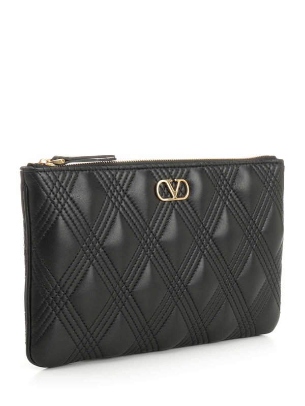VALENTINO GARAVANI: leather coats online - Medium  Clutch Bag