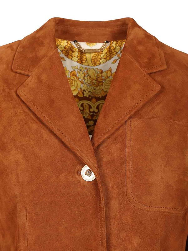 VERSACE buy online Giacca in pelle scamosciata