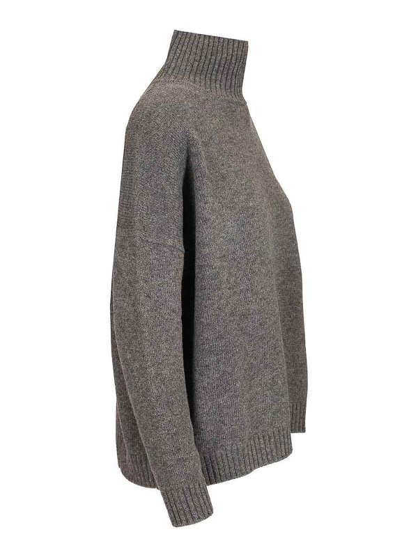 The Best Shops WEEKEND MAX MARA: Strickpullover mit Rundhalsausschnitt - Rundhalspullover - Grau