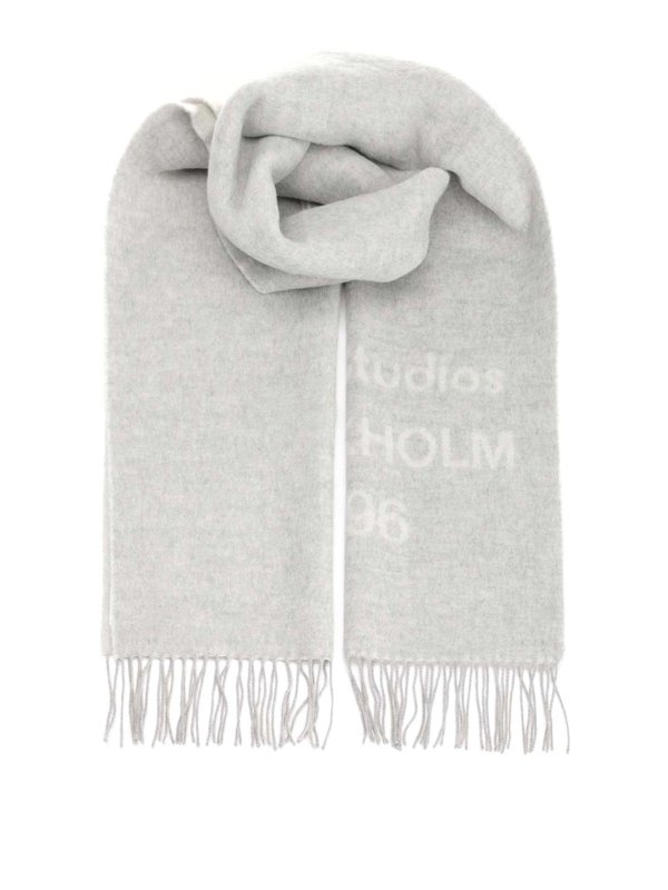Acne Studios: Bufandas y pañuelos - Bufanda - Gris
