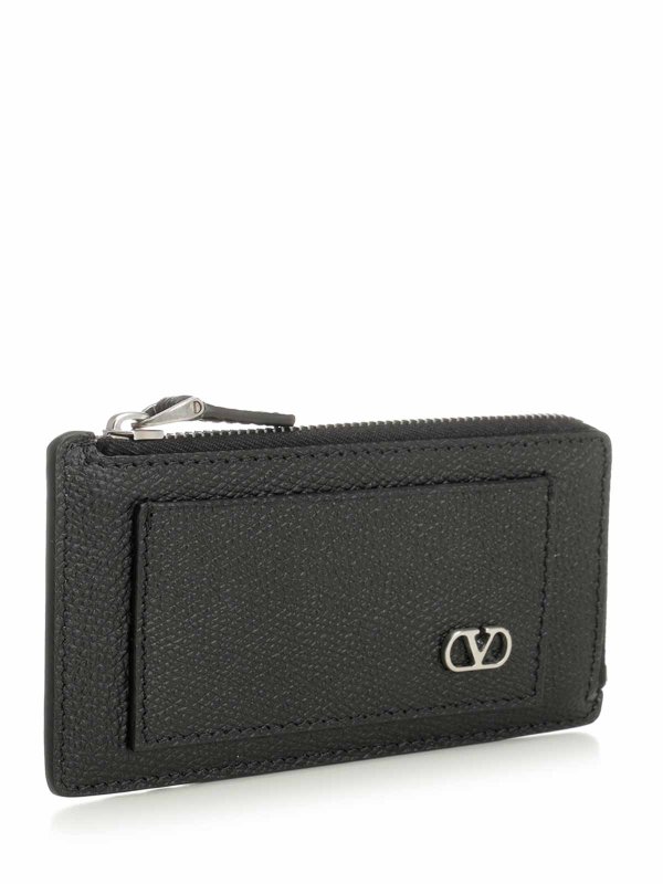 VALENTINO GARAVANI: wallets & purses online - Vlogo Leather Zip Around Card Holder