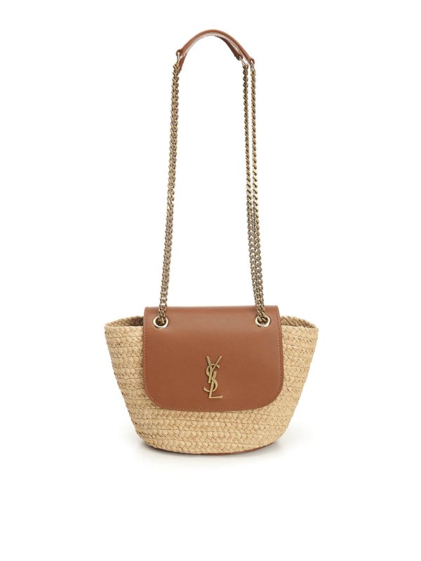 SAINT LAURENT: clutches - Manon Mini Bag In Woven Raffia