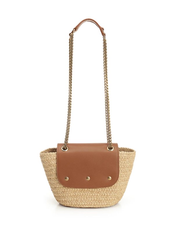 The Best Shops SAINT LAURENT: clutches - Manon Mini Bag In Woven Raffia