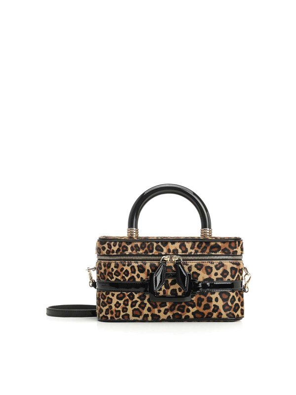 ROGER VIVIER: totes bags - Belle Vivier Leopard-Print Buckle Tote Bag