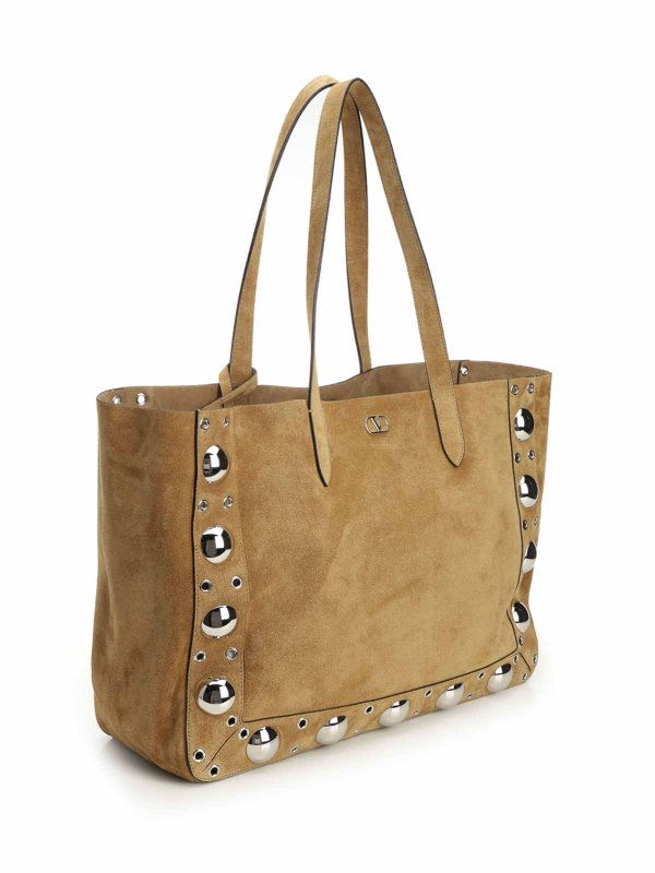 VALENTINO GARAVANI: totes bags online - Nellcte Large Suede Shopping Bag
