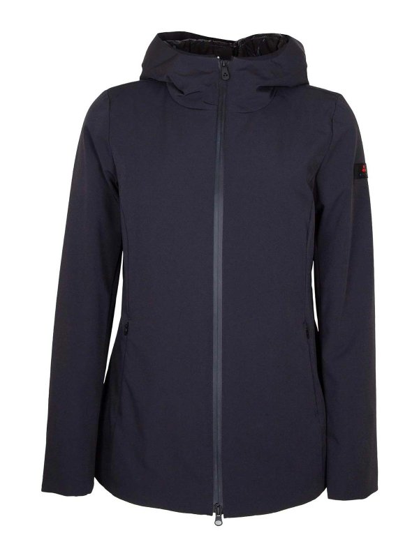 PEUTEREY: casual jackets - Farquar jacket in bi-stretch nylon in black