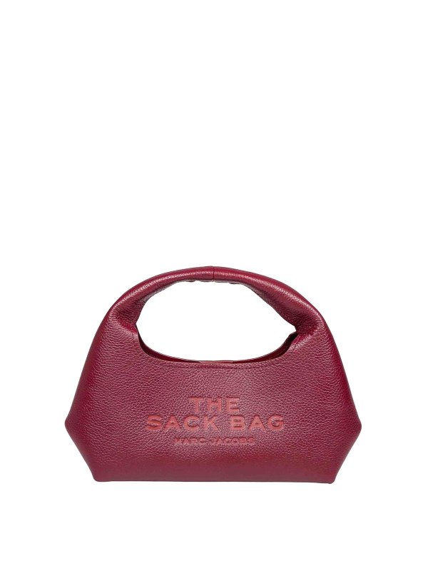 MARC JACOBS: shoulder bags - The Mini Sack Bag In Cherry Color Leather