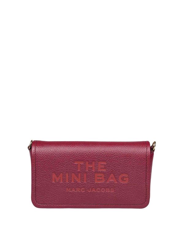 MARC JACOBS: clutches - The Mini Bag In Cherry Color Leather