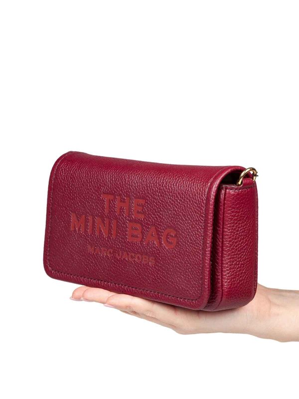MARC JACOBS: clutches online - The Mini Bag In Cherry Color Leather
