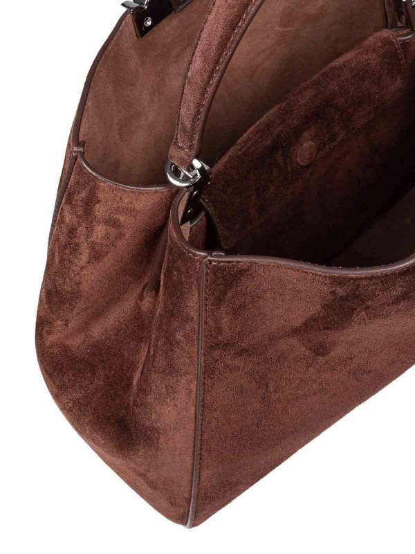 Eleanor Boston Bag in Cocoa Color Suede shop online: TORY BURCH