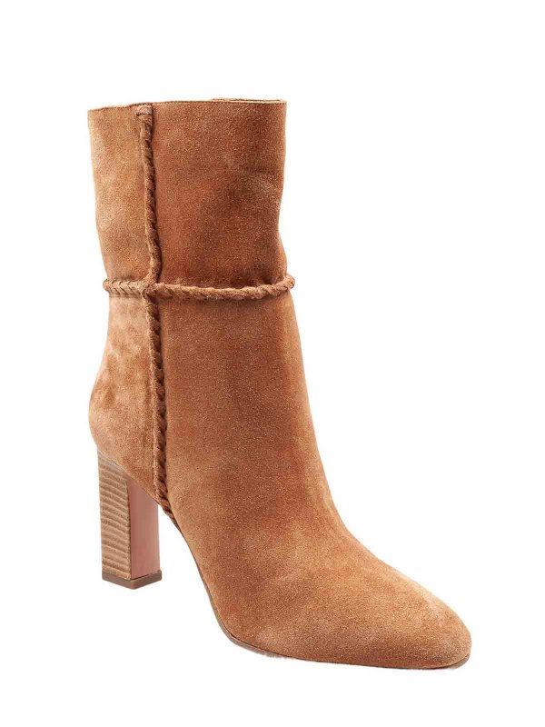 Aquazzura: ankle boots online - Indy 85 Camel Suede Ankle Boot