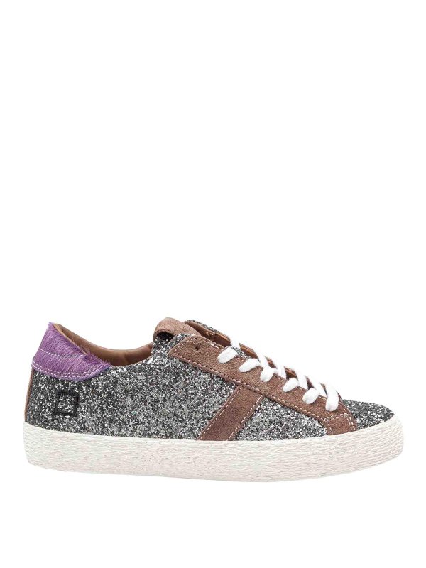 D.A.T.E.: trainers - Hill Low Sneakers In Gunmetal Glitter