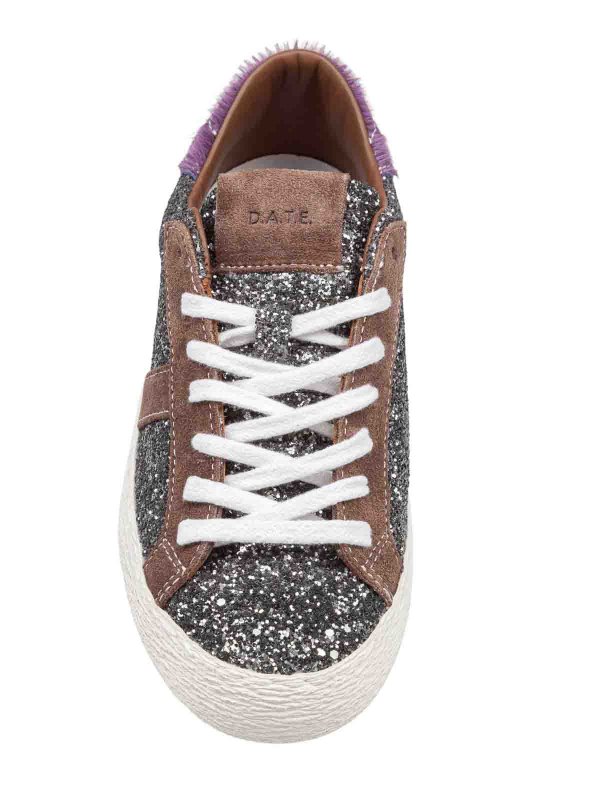 D.A.T.E.: trainers online - Hill Low Sneakers In Gunmetal Glitter