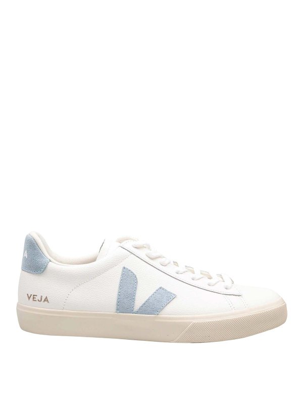 VEJA: trainers - Chromefree Field In White/Light Blue Leather