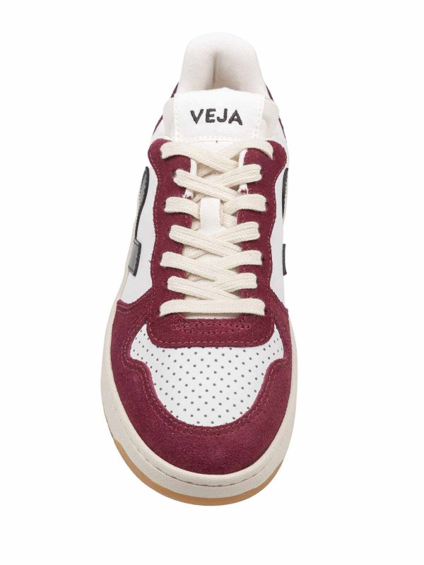 VEJA: trainers online - V-10 Sneakers In Bordeaux And White Leather