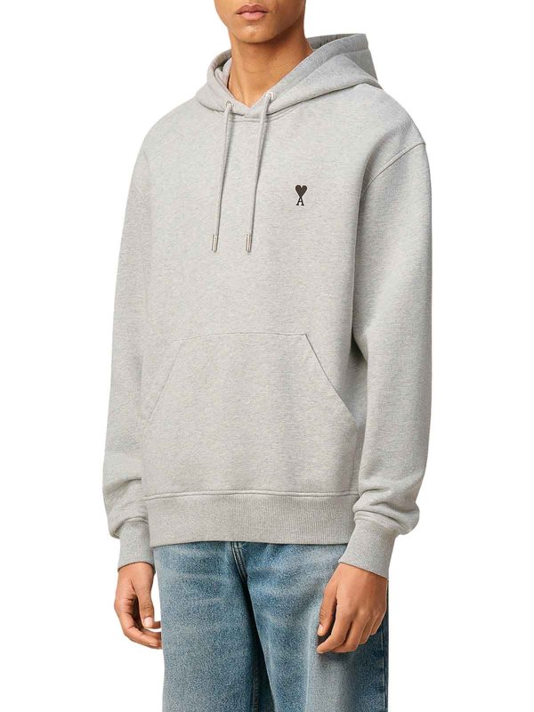 AMI PARIS: Felpe e maglie online - Felpa con cappuccio in cotone Ami De Coeur