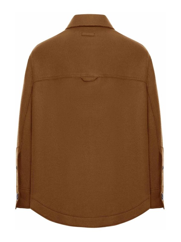 AMI PARIS: casual jackets online - Wool Gabardine Overshirt