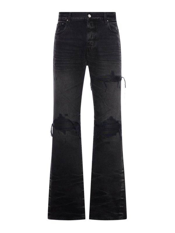 AMIRI: flared jeans - Leather Straight Mx1 Jeans