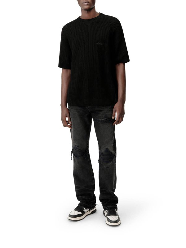 AMIRI: flared jeans online - Leather Straight Mx1 Jeans