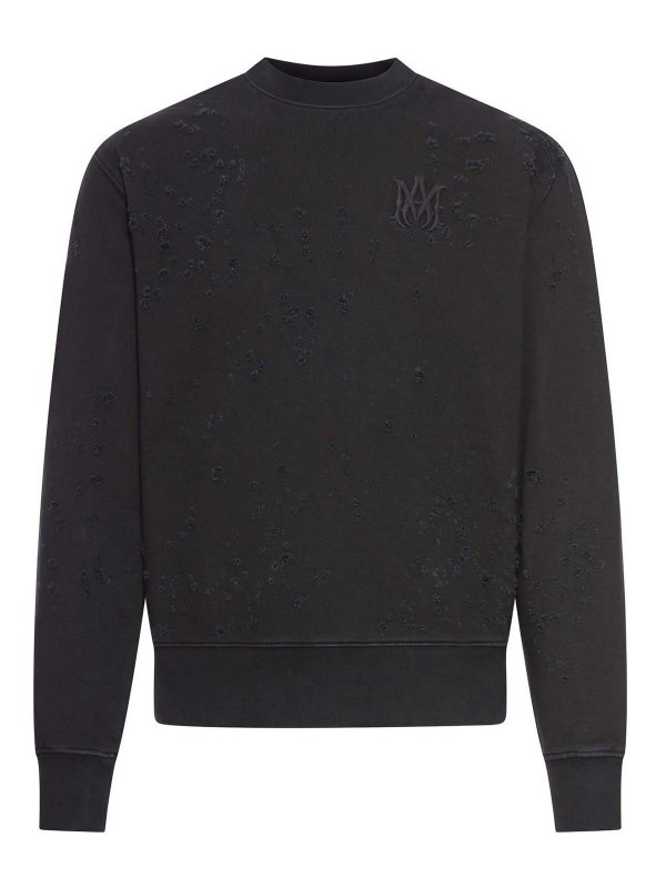 AMIRI: Suéteres con cuello pico - Suéter Cuello Redondo - Negro