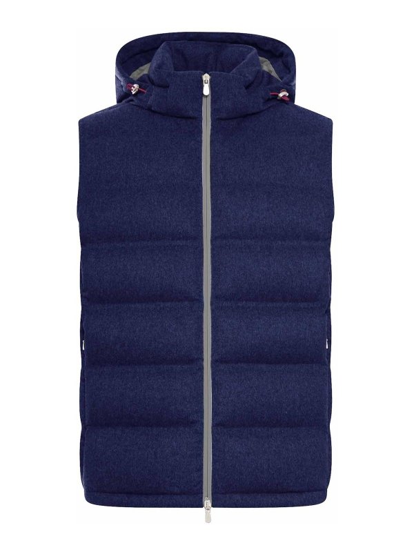 BRUNELLO CUCINELLI: Kurze Daunenjacken - Daunenjacke - Blau