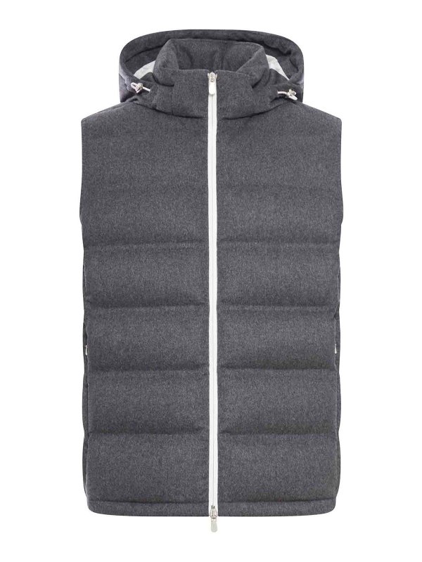 BRUNELLO CUCINELLI: Vestes-rembourrees - Blouson Rembourré - Gris