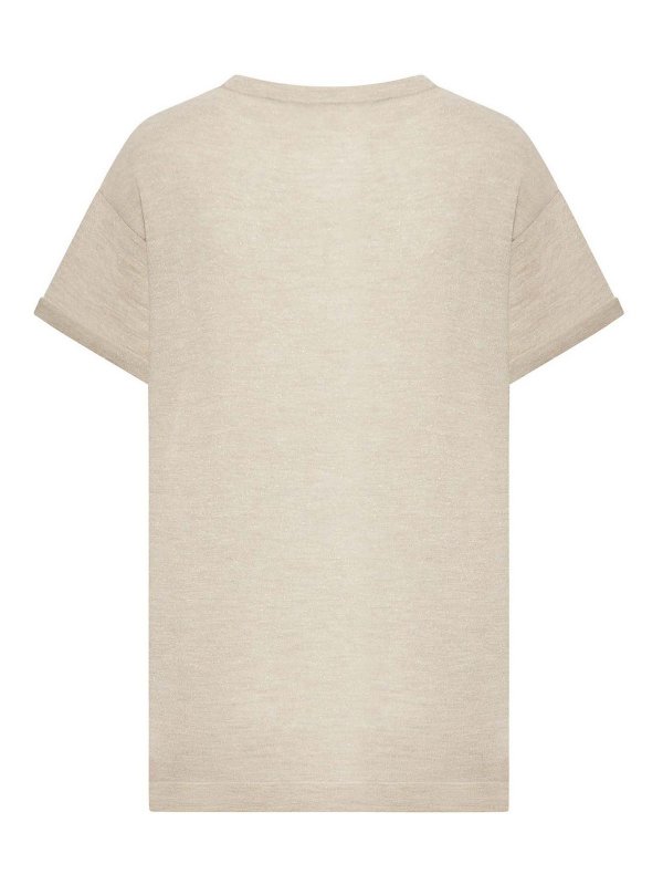 BRUNELLO CUCINELLI: Strickpullover mit Rundhalsausschnitt online - Rundhalspullover - Nude