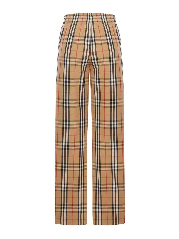 BURBERRY: casual trousers online - Check Cotton Trousers