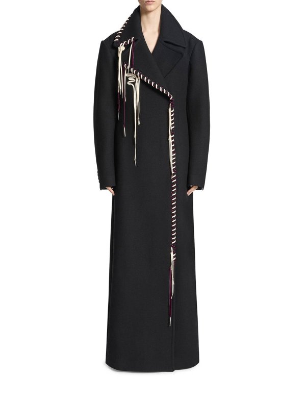 DRIES VAN NOTEN: padded jackets online - Decorated Wool Coat