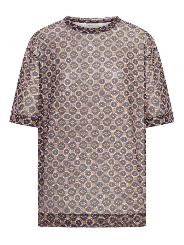 DRIES VAN NOTEN: t-shirt - T-shirt trasparente oversize