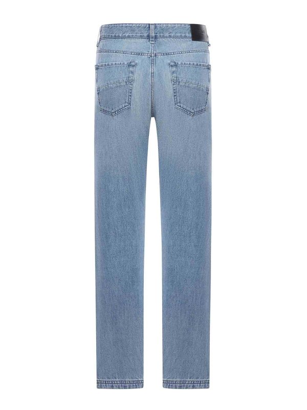 FENDI: straight leg jeans online - Light Blue Denim Pants
