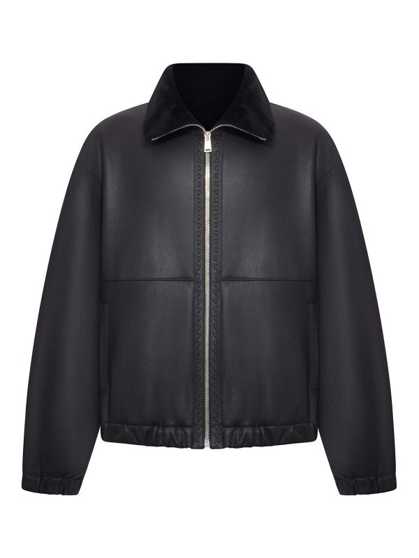 FENDI: leather jacket - Black Sheepskin Blouson