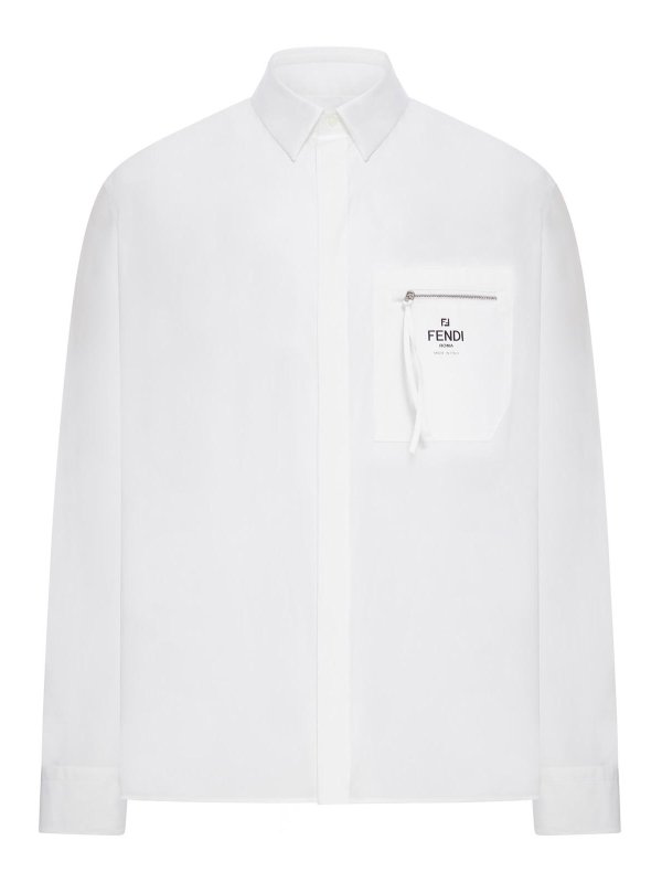 FENDI: shirts - Boxy Fit Cotton Shirt