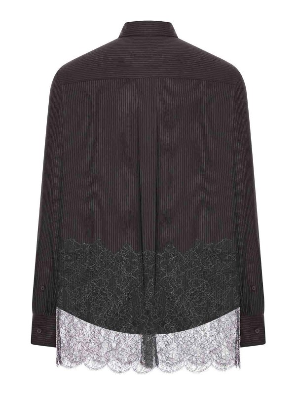 FENDI: shirts online - Pinstriped Wool Shirt