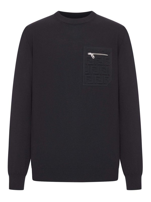 FENDI: crew necks - Crew Neck Wool Pullover