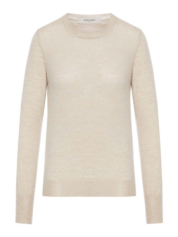 GOLDEN GOOSE: maglia collo rotondo - Maglione da donna in lana girocollo