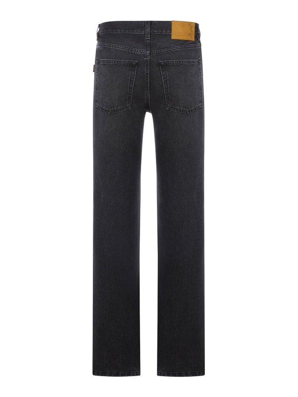HAIKURE: straight leg jeans online - Fergus Mid Black Jeans In Cotton Denim