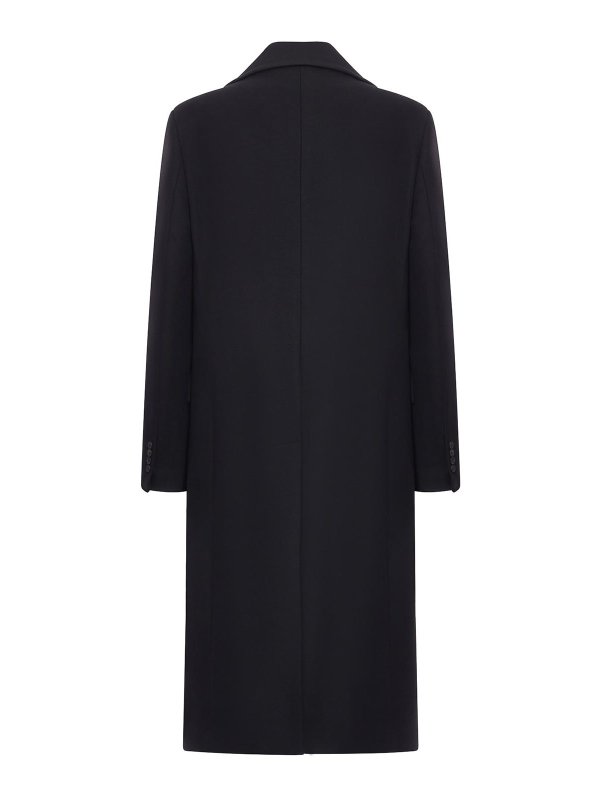 HEVO: long coats online - Double-Breasted Herringbone Coat